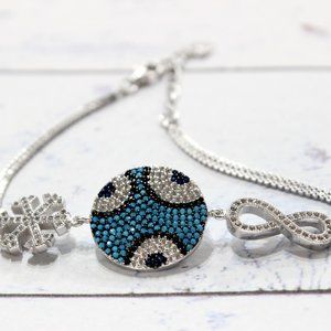 INFINITY SNOWFLAKE EVIL EYE BRACELET